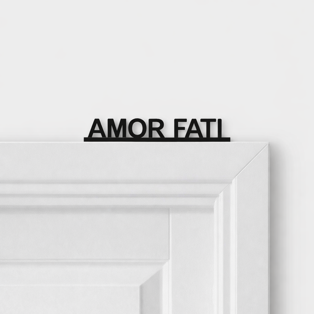Amor Fati door topper sign – Stoic Latin quote home decor for doorway